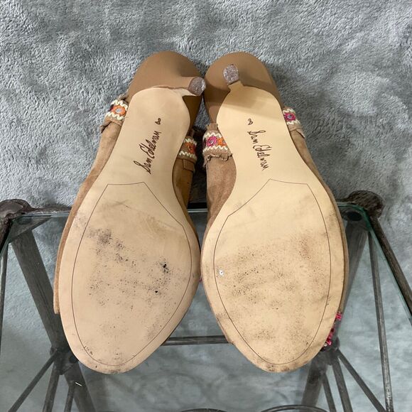 Sam Edelman Artie 2 Suede leather Open Toe Heeled Booties With Tassels. Size 8. - Picture 7 of 11